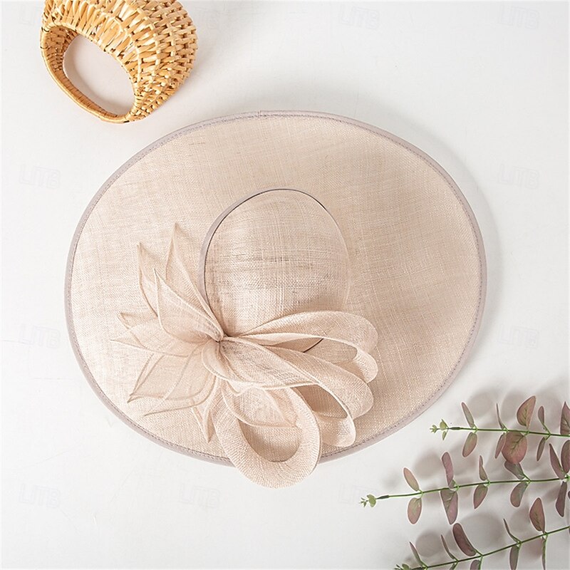 Hats Sinamay Sun Hat Wedding Holiday Tea Party Horse Race Cocktail Elegant Vintage Sun Protection With Cap Floral Headpiece Headwear3