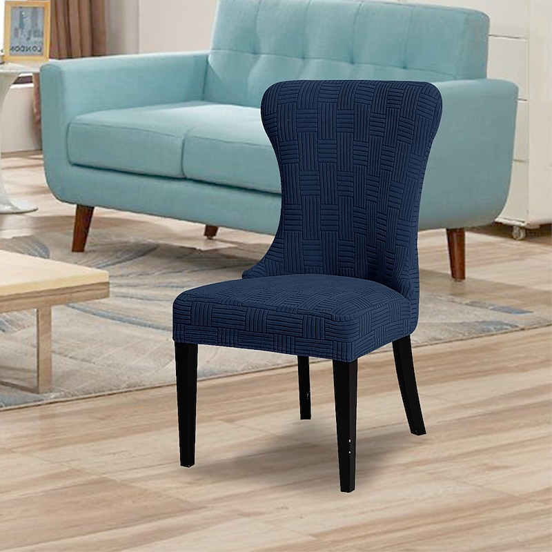 5x5 Grid Curved Chair Cover - Stretch Slipcover for Semi-Circular or Arched Chairs, Stylish & Protective Furniture Cover for Living Room Use4
