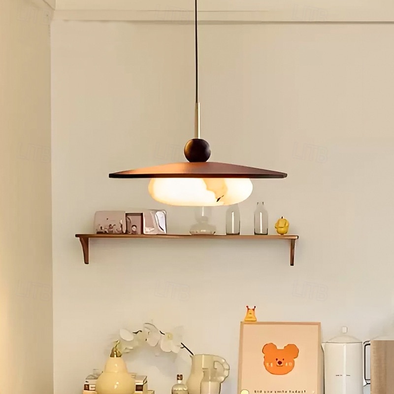 Chandelier 34cm Marble Wooden Wabi-sabi Style Bed and Breakfast Lamp, Modern Eye Protection Lamp for Living Room, Simple Tea Room Decoration Lamps 110-240V3