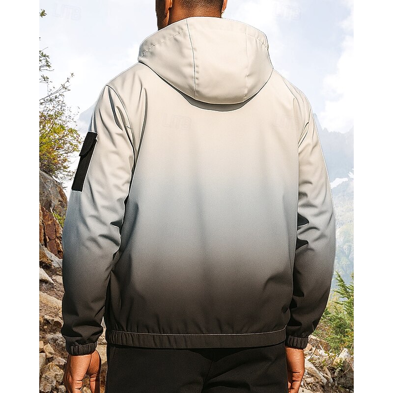 Men's Windbreaker Softshell Jacket Hiking Jacket Outdoor Waterproof Windproof Hiking Outfits Hiking Clothes Spring Autumn / Fall Top Camping / Hiking / Caving Running Gradient Black Pink Blue2