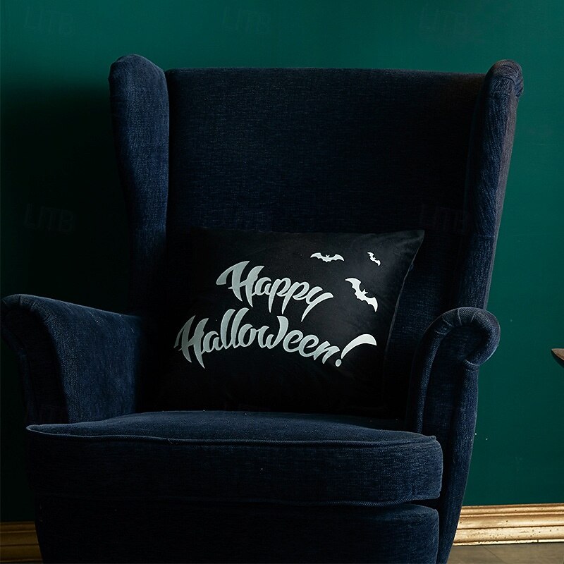 Halloween Glow in The Dark Pillow Cover - Spooky Ghost & Pumpkin Print Luminous Cushion Case (No Insert) for Home Decor, Party, Horror Festival4