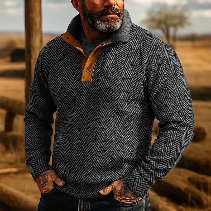 Men's Sweatshirt Pullover Hoodie Sweatshirt Pullover Button Up Hoodie Black Pink Blue Green Khaki Standing Collar Plain Textured Sports & Outdoor Casual Daily Streetwear Cool Sportswear Spring &  Fall3