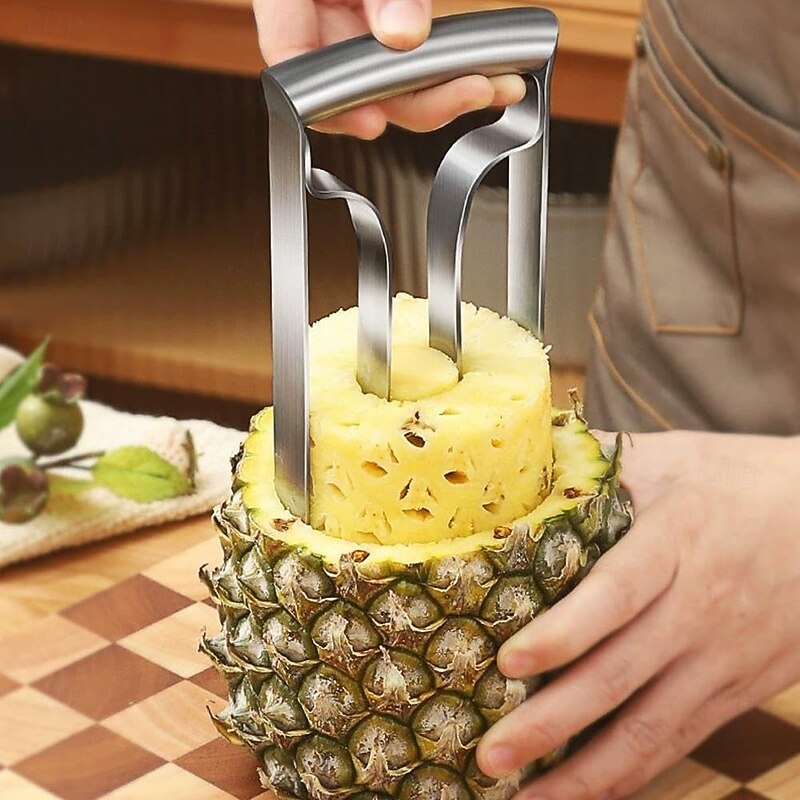 Stainless Steel Pineapple Cutter Corer & Peeler Easy Coring Corer Home Kitchen Knife Slicer Fruit Tool Food-Safe Kitchen Tool for Perfect Pineapple Rings3