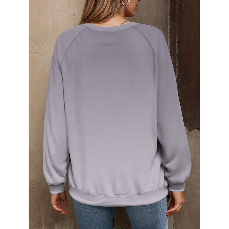Women's Pullover Graphic Casual Long Sleeve Crew Neck Regular Tops Casual Pink Purple Green Gray Fall Winter2