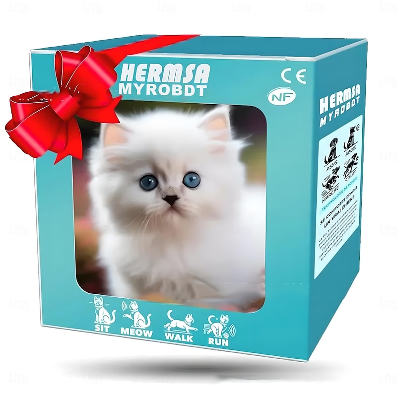 Robot Cat My Realistic Robot Kitten Interactive Kitty Toy That Walks Barks Wags Tail Plush Pet Cat For Kids & Adults Realistic Robotic Cat Toy Gift That Acts Like A Real Cat2