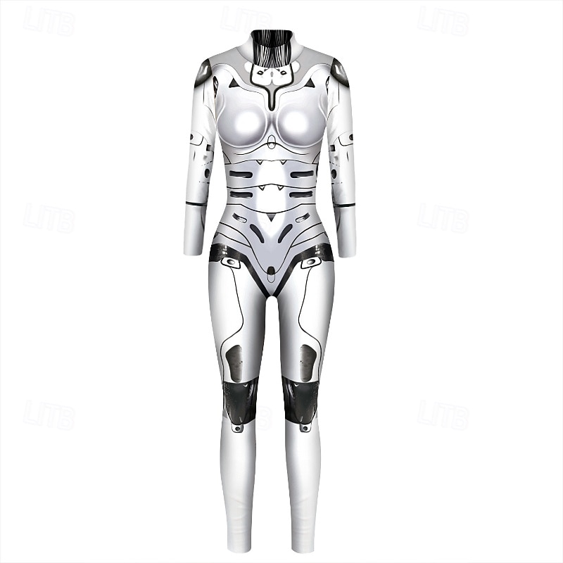 Family Jumpsuit Halloween pattern Street Print Silver Black-1 Black Long Sleeve Matching Outfits3