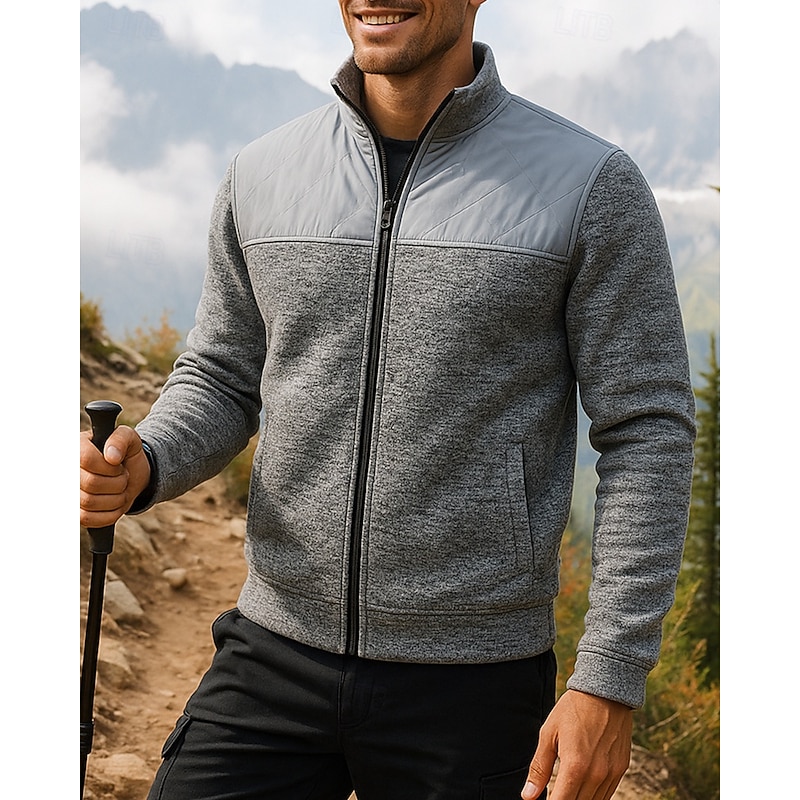 Men's Hiking Jacket Sport Jacket Outdoor Thermal Hiking Outfits Hiking Clothes Winter Autumn / Fall Top Camping / Hiking / Caving Running Patchwork Black Red Blue