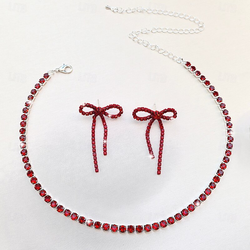 Bridal Jewelry Sets One-piece Suit Alloy Earrings Necklace Bracelets Women's Luxury Cute Geometrical Joy Geometric Jewelry Set For Party4