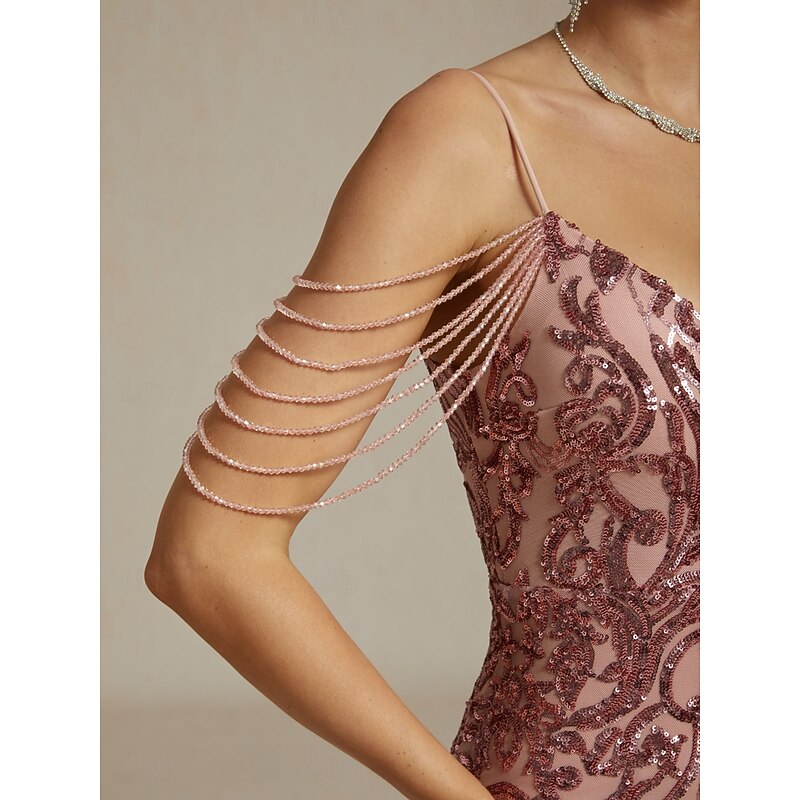 Women's Maxi Dress Sheath Dress Chiffon Dress Trumpet Mermaid Dress Tulle Dress Elegant Party Birthday Geometric Sleeveless V Neck Pink Summer3