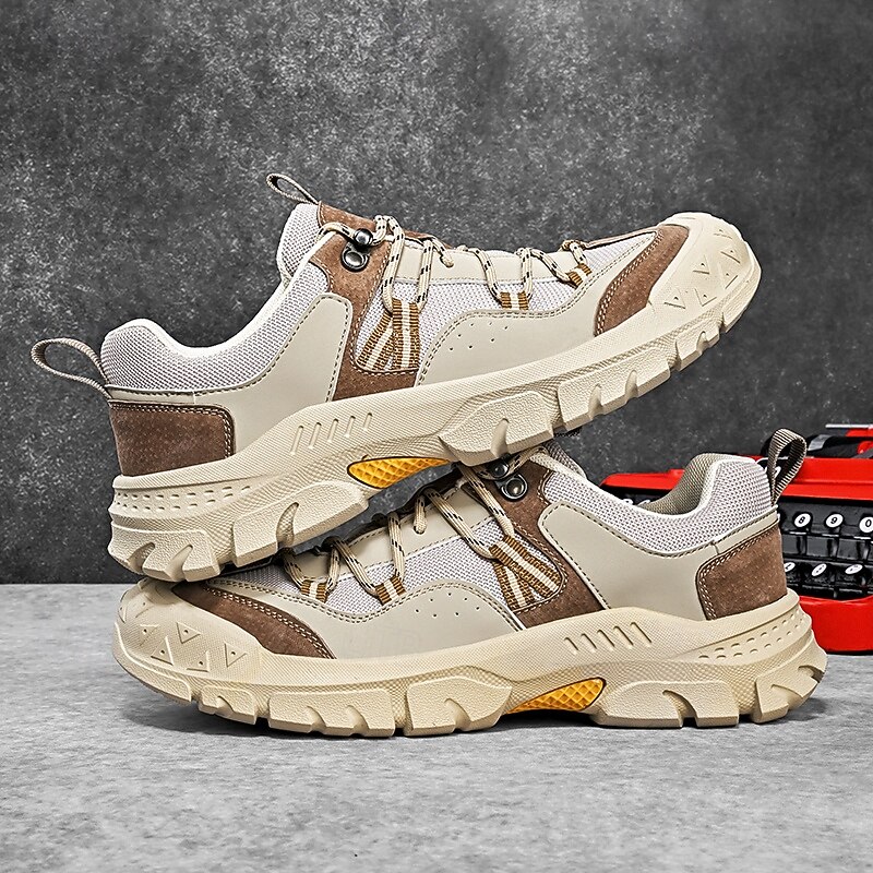 Men's Grey and Brown Multi-Use Sneakers – Versatile Hiking Shoes with Waterproof Design for Sports, Travel and Outdoor Activities2
