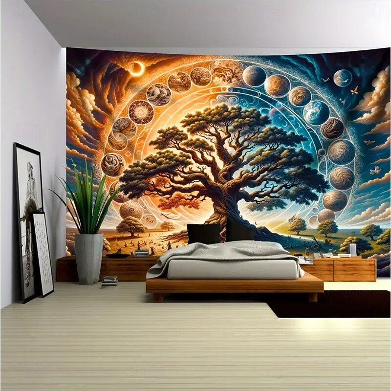 Tapestry Wall Hangings Seven Chakra Yoga Meditation Planet Tree of Life Mystic Bedroom Living Room Dorm Home Decor3