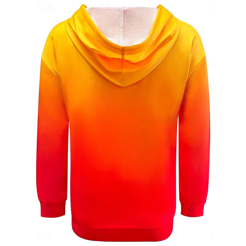 Women's Pullover Hoodie Sweatshirt Graphic Tie Dye Fashion Casual Print Long Sleeve Hooded Regular Tops Street Dailywear Drawstring Print Blue Orange Fall Winter2