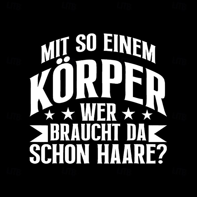 Men's Long Sleeve Graphic T-Shirt - Funny 'With Such a Body, Who Needs Hair?' Quote Tee, Lifestyle Humor2