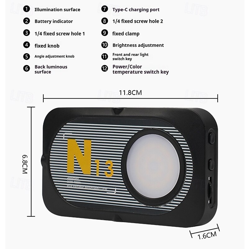 Portable Selfie Phone Light 3 Modes LED Clip on Light Rechargeable Video Light for iPhone Pictures TikTok Vlog Computer Laptop Video Conferencing3