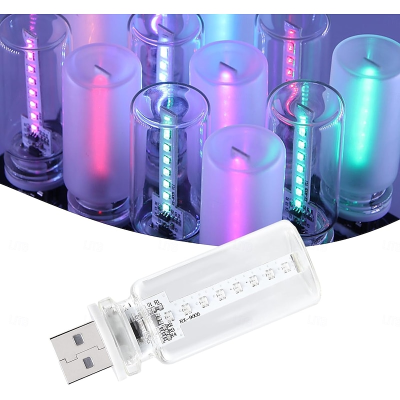 Car USB Night Light Touch Dimmable Mood Light Plug in USB Cars Interior Light 4 Colors Mini LED Bulb Night Lights for Car Camping Party Holiday Decoration Bedroom (10pcs 5pcs)