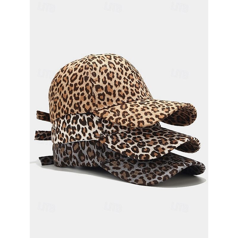 Women's Leopard Print Baseball Cap – Adjustable Curved-Brim Dad Hat with Buckle Strap, Lightweight Sun Protection for Casual Outfits, Travel, Running & Outdoor Activities3