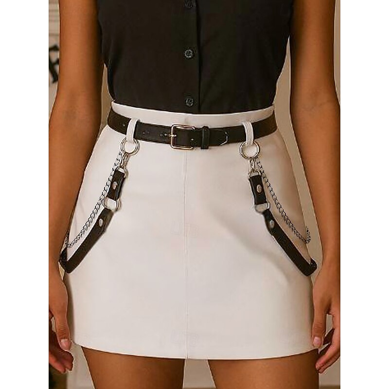 Women's Halloween Gothic Harness Belt – Faux Leather Body Chain with Adjustable Straps and Punk Style Buckles for Party, Cosplay and Nightclub Outfits3