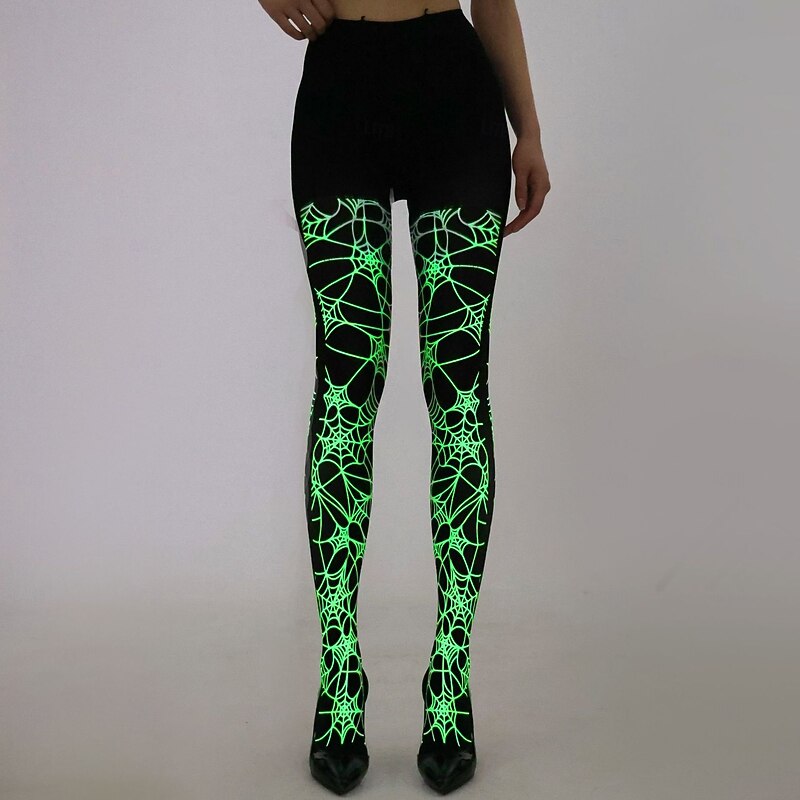 Skeleton Skull Skull Halloween Tights Socks Glow in the Dark Adults' Women's Halloween Carnival Performance Party Easy Halloween Costumes Dress Up2