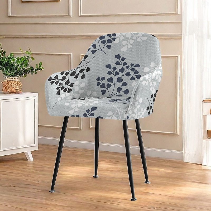 Kitken Office Chair Cover Stool Chair Cover Geometric Printed Polyester Slipcovers4