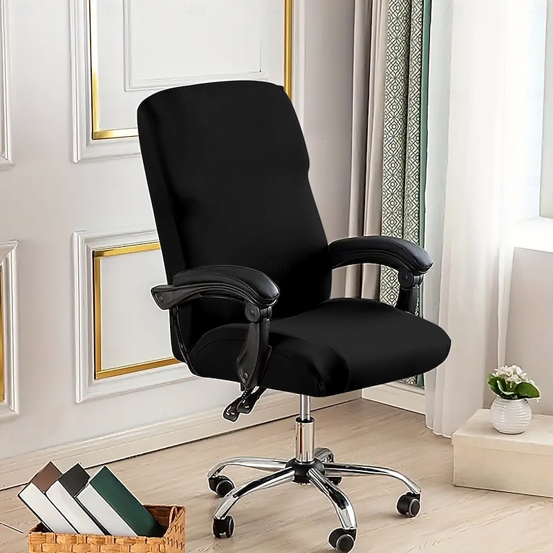 Office Chair Cover and Stool Chair Cover, Geometric Printed Polyester Slipcovers, Stretch Furniture Protector for Home and Office3