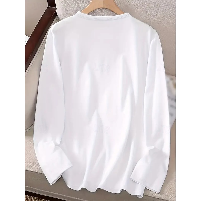 Women's Blouse Heart Graphic Butterfly Vintage Stylish Classic Long Sleeve Crew Neck Regular Tops Daily Going out Print Black White Summer Spring2