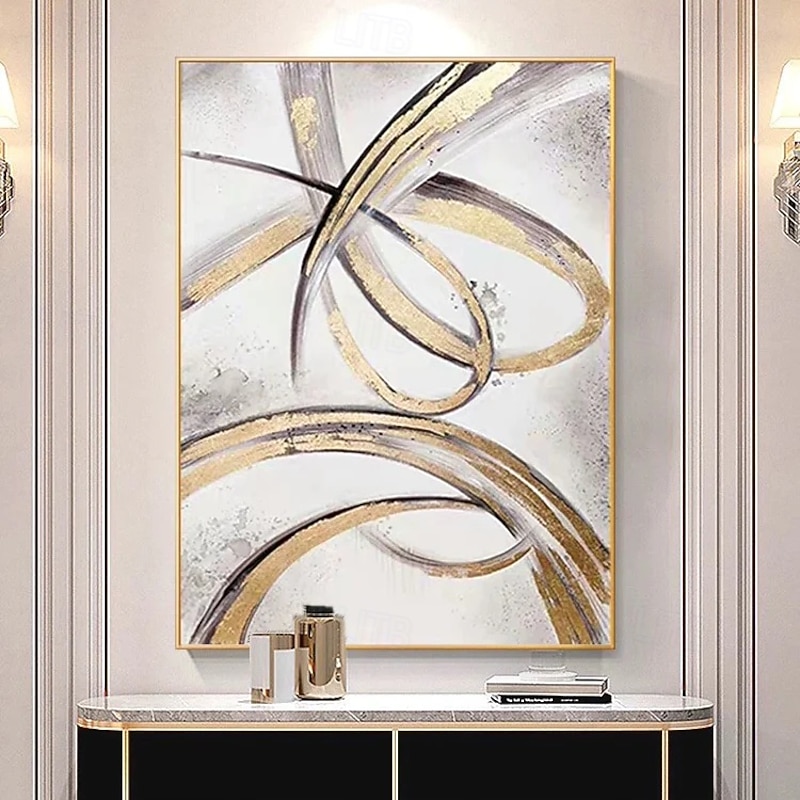 Gold Yellow Abstract Wall Art Dark Yellow Wall Painting Grey Yellow Poster Abstract Artwork for Walls Yellow Gold Painting Abstract Yellow Line Wall Art for Living Room Bedroom4