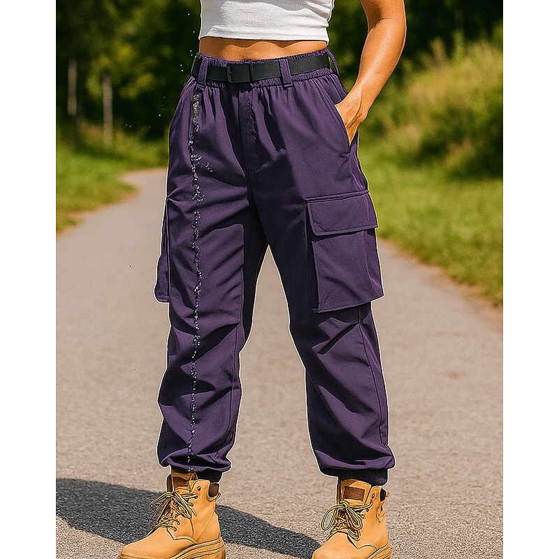 Women's Cargo Pants Hiking Pants Trousers Outdoor Regular Fit Waterproof Windproof Bottoms Pocket Black White Camping / Hiking Running S M L XL XXL3