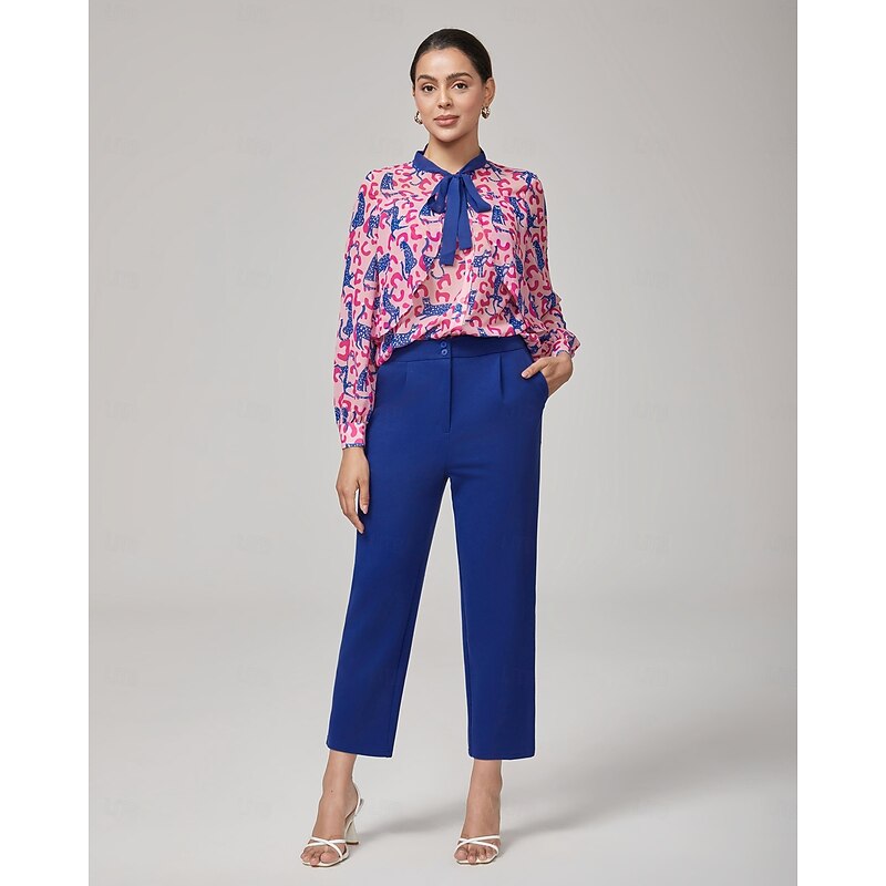 Pink Leopard Print Long Sleeve Blouse4