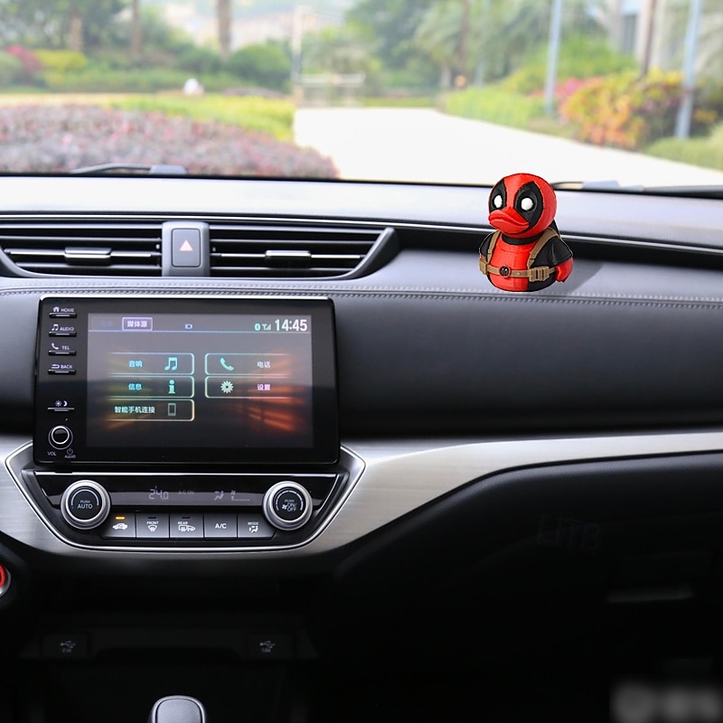 1pc MARVEL Deadpool Statue - Deadpool as Duck in Red Suit & Expressionless Mask Perfect Gift for Marvel Fans Birthday Easter Thanksgiving Christmas