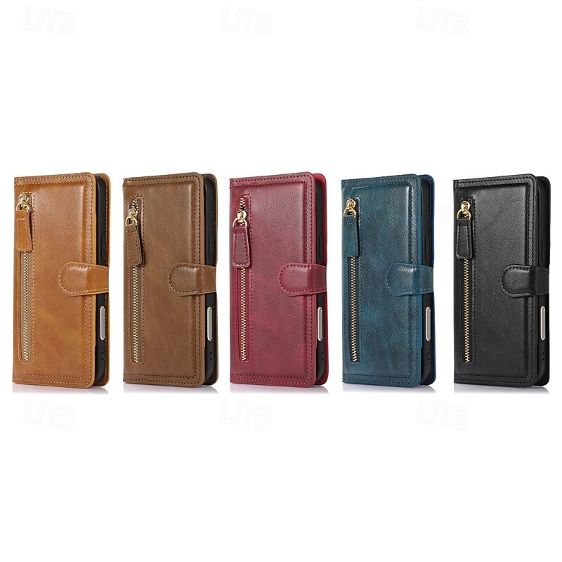 Phone Case For iPhone 17 Air 16 15 14 Pro Max Plus 16e 13 Pro Max Mini Back Cover Magnetic Kickstand Card Slot Retro TPU PU Leather2