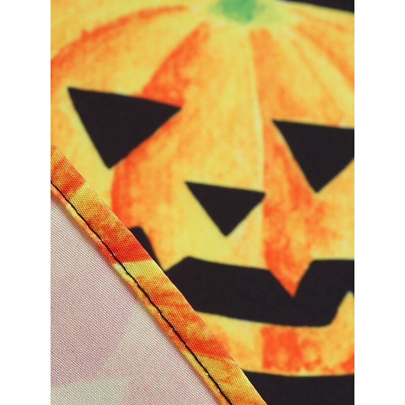 Halloween Women's Pumpkin Print Midi Dress A Line Dress Vacation Casual Daily Holiday Regular Fit Pumpkin Spider Sleeveless Halter Neck Dark Yellow Black Yellow Orange Summer Spring Fall4