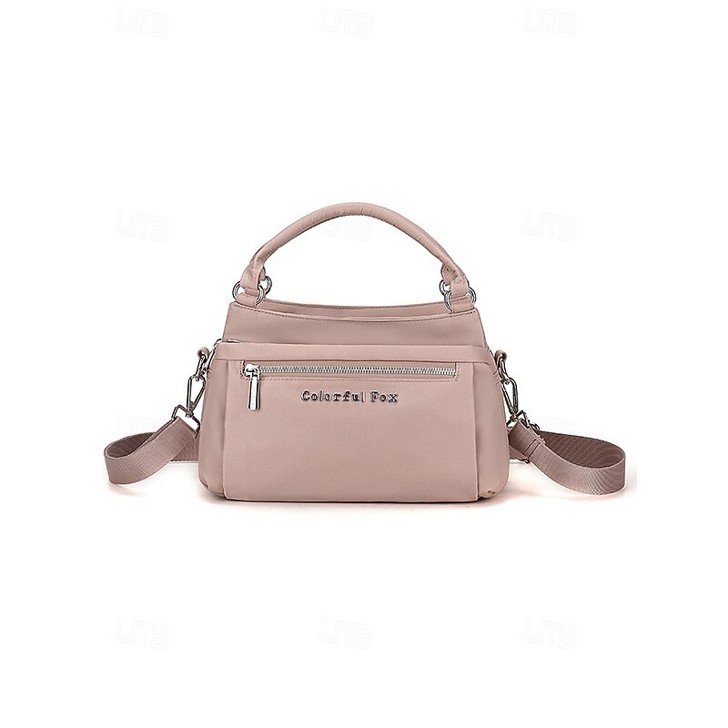 Women's large capacity multi-compartment storage lightweight waterproof nylon crossbody bag with adjustable shoulder strap, Casual style, Suitable for daily use and going out4