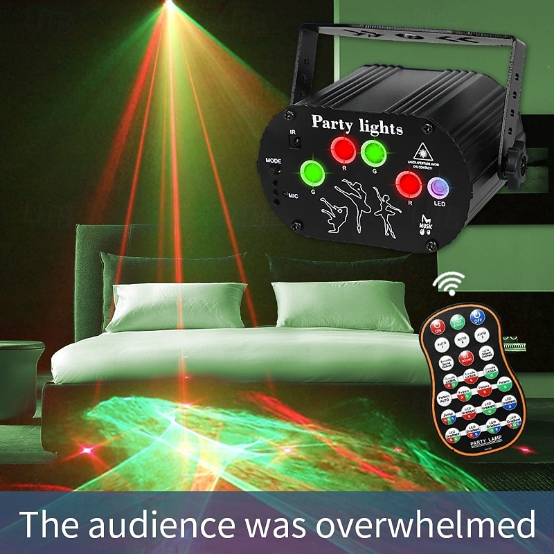 DJ Disco Stage Party Lights - Northern Laser Light Effect RGB Led Sound Activated Strobe Lighting with Remote Control for Indoor Birthday Halloween Karaoke Club KTV3