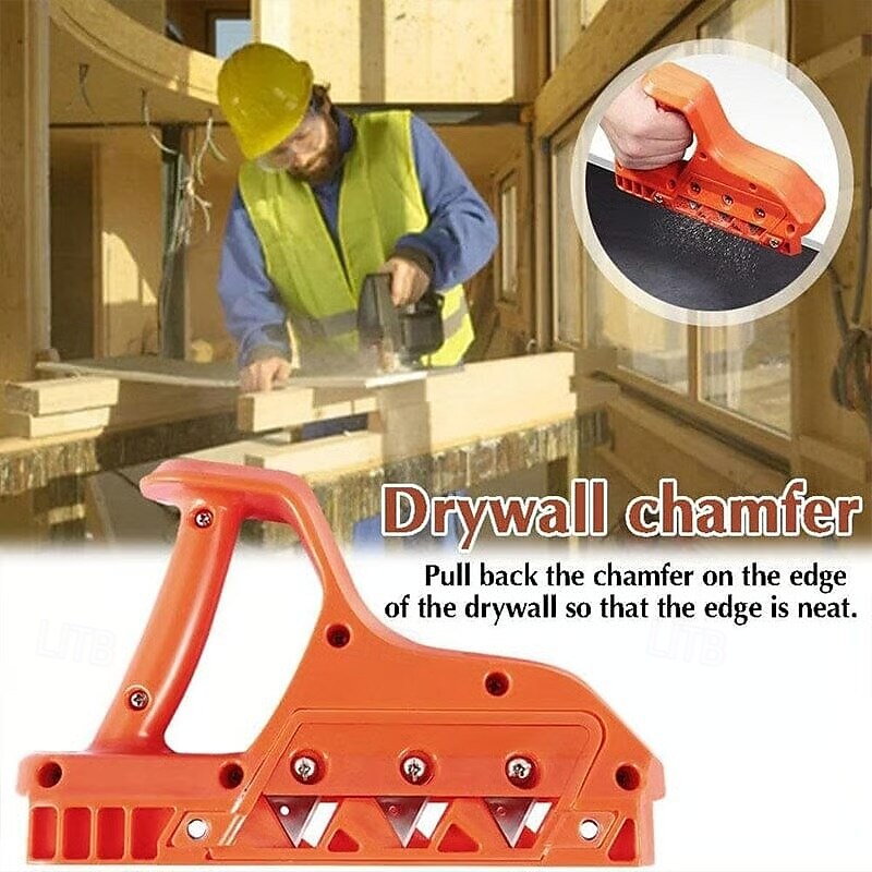 Hand Plane Gypsum Board Cutting Tool Multifunctional Drywall Chamfering Woodworking Edge Trimming 45 Degree 60 Degree Angle Beveler Professional Construction Handy Tool
