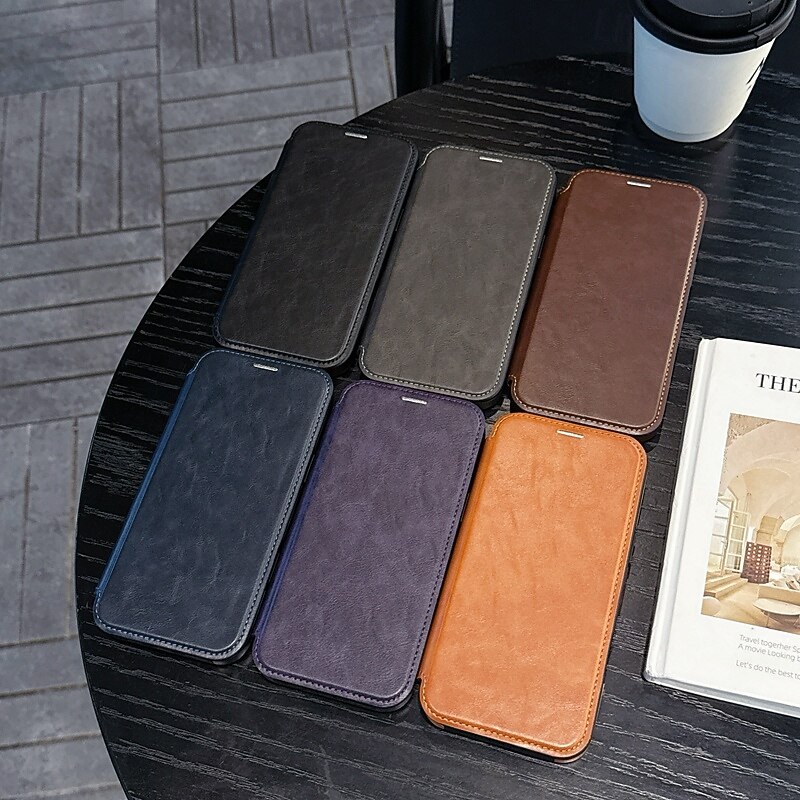 Phone Case For iPhone 17 Pro Max 17 Air 16 15 14 Pro Max Plus 16e 13 Pro Max Back Cover Magnetic Shockproof Retro TPU PU Leather2