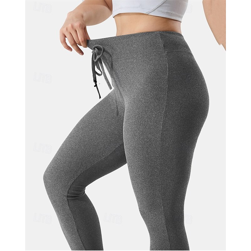 Women's Slacks Tights Streetwear Casual Full Length High Rise Plain Drawstring Elastic Drawstring Design Comfortable Street Holiday Daily Wear Black Dark Gray Summer Regular Fit