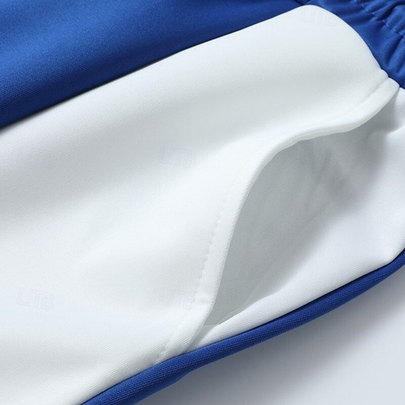 Men's Sweatpants Trousers Drawstring Elastic Waist Color Block Full Length Outdoor Vacation Casual Vacation Fashion Blue 1# Black Stretchy4