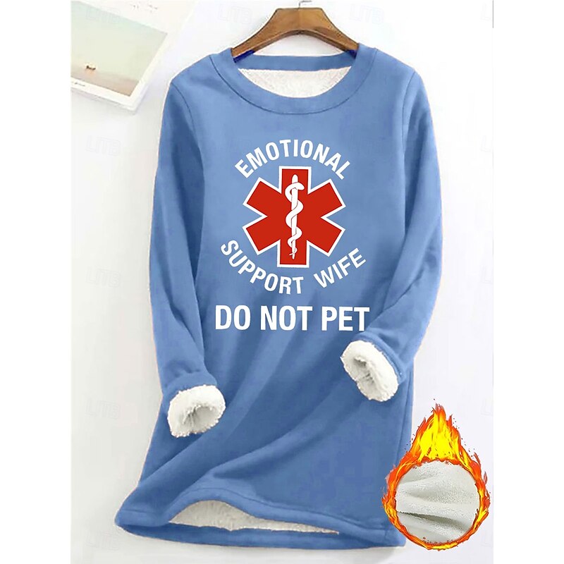 Women's Pullover Sweatshirt Graphic Letter Warm Casual Fuzzy Long Sleeve Round Neck Long Tops Street Casual Drawstring Print Black Pink Dark Pink Red Blue Spring Fall Winter3