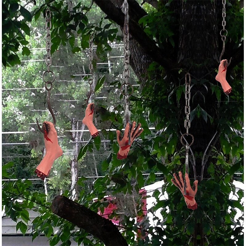 Hanging Broken Hand and Foot Horror Severed Hands Feet Broken Limbs Halloween Decorations for Haunted House Party Decor3