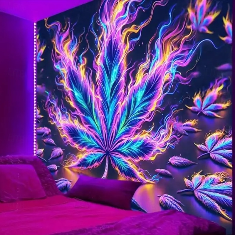 Tapestry Blanket Wall Hangings Weed Leaf Psychedelic Mystic Bedroom Living Room Dorm Home Decor2