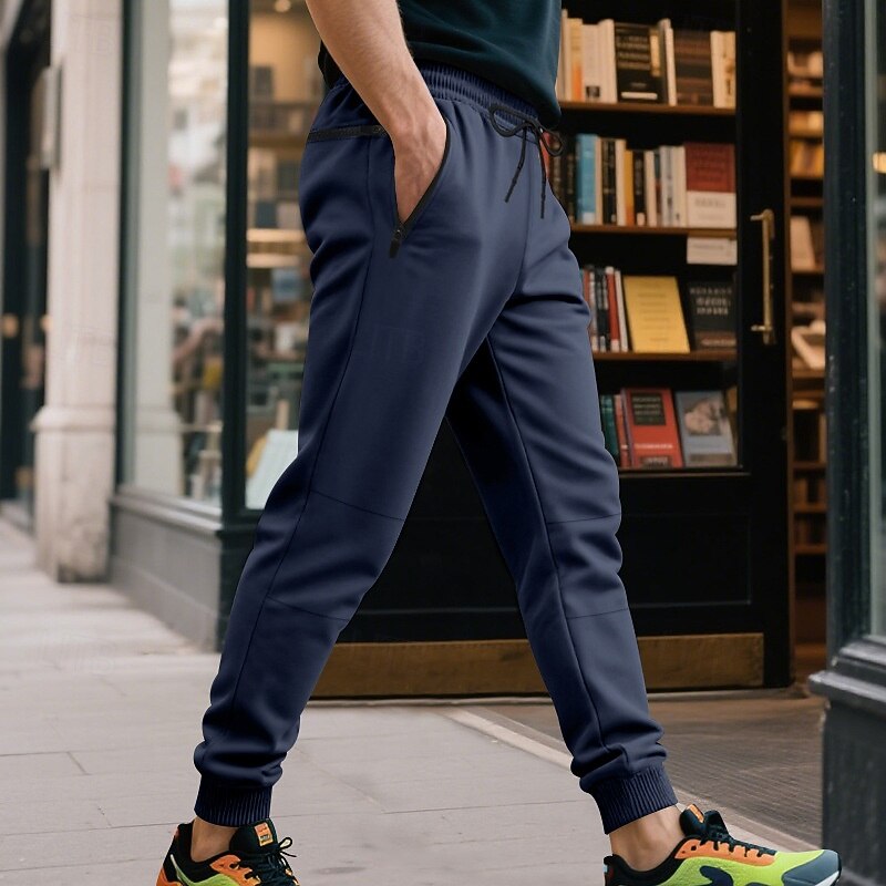 Men's Sweatpants Joggers Trousers Drawstring Pocket Elastic Waist Plain Comfort Sports Outdoor Daily Fashion Casual Black Army Green Micro-elastic3