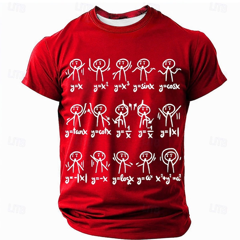 Men's Funny Graphic T-Shirt with Math Graph Equations & Stick Figures | Science Humor Apparel4