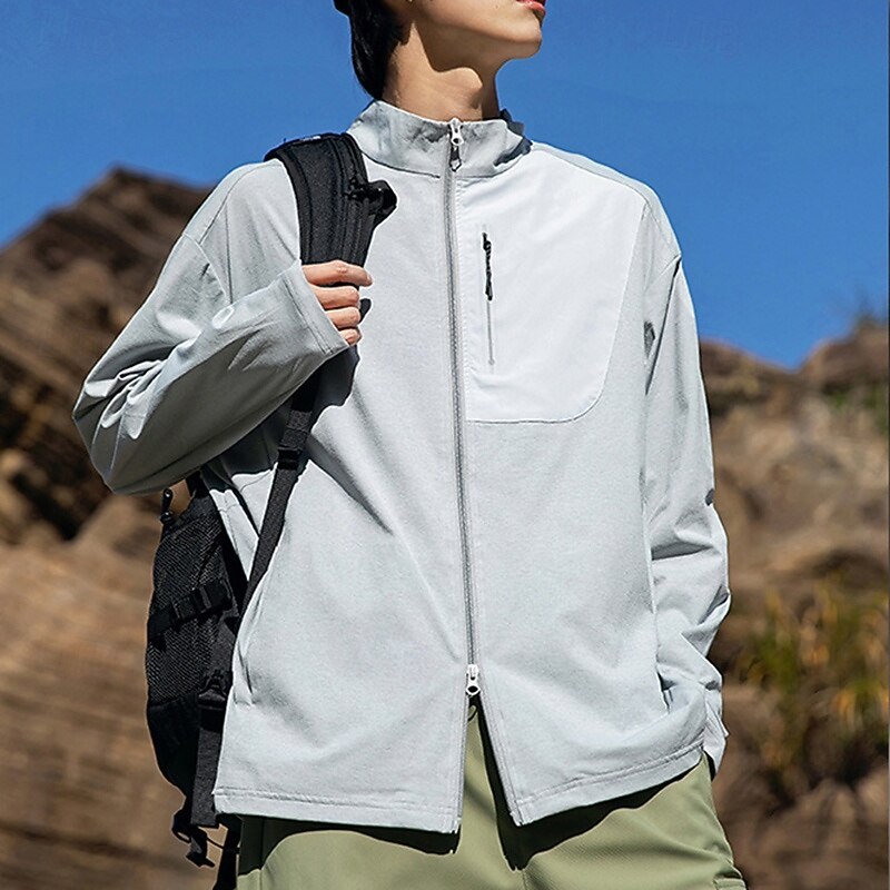 Women's Softshell Jacket Hiking Jacket Hardshell Jacket Outdoor Sun Protection Quick Dry Hiking Outfits Hiking Clothes Summer Top Camping / Hiking / Caving Running Dark Grey Black Light Grey