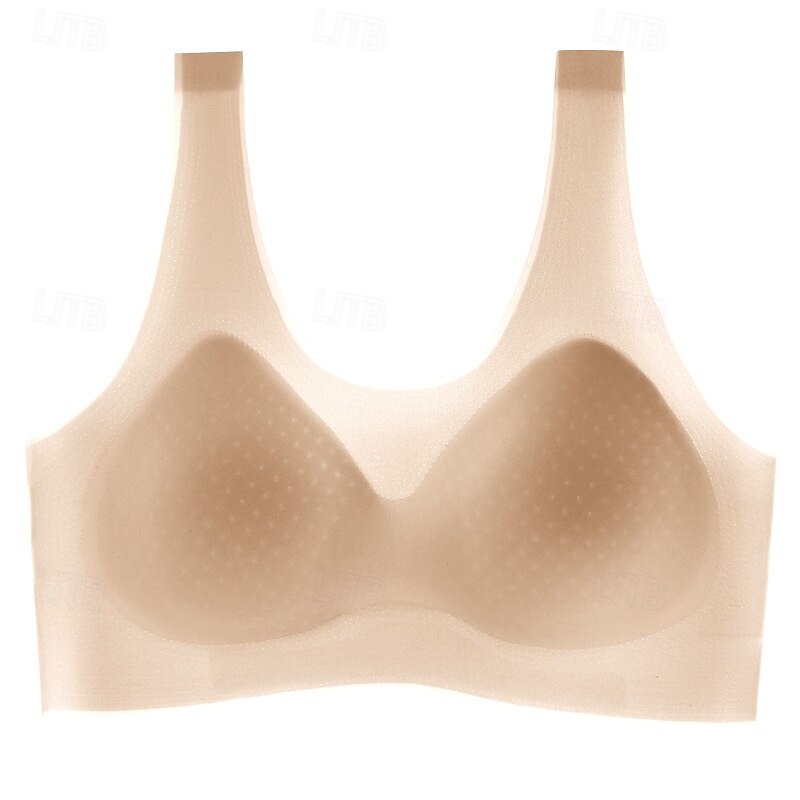 Women's Sports Bra Scoop Neck Skin Friendly Lightwear Breathable Sleeveless Sports Solid Color Top For Gym Workout Running Fitness Classic-Fit Activewear