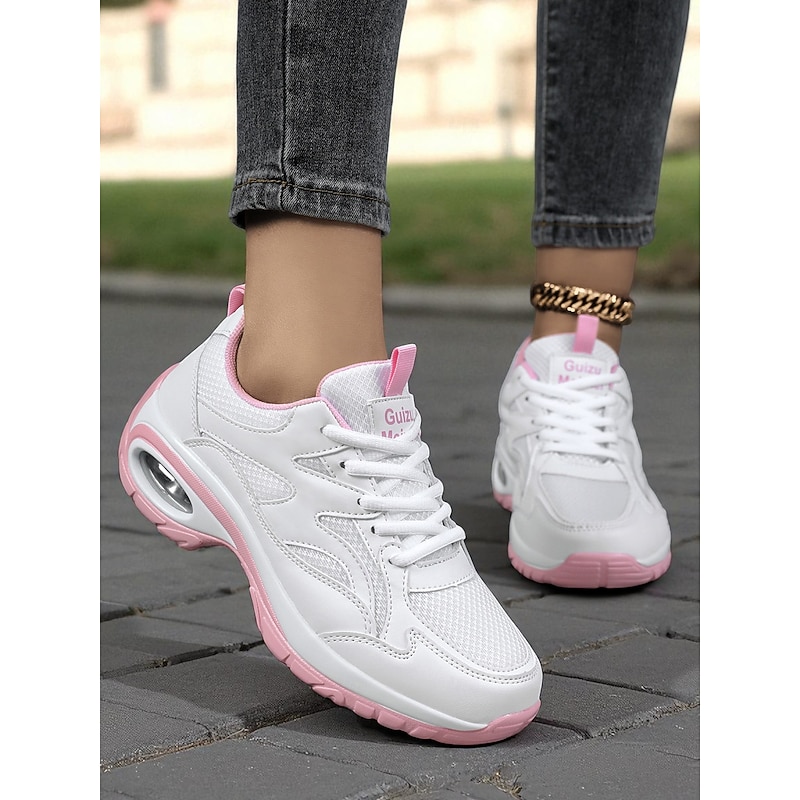 Women's Lace-Up Air Cushion Sneakers – Lightweight Breathable Mesh Walking Shoes for Running, Gym & Casual Wear3