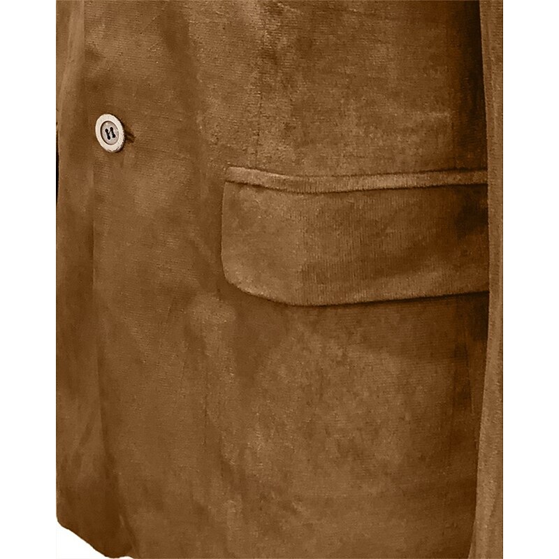 Men's Faux Suede Jacket Faux Suede Blazer Set Business Cocktail Party Wedding Party Fashion Casual Spring Fall Faux Suede Plain Pocket Buttons Comfortable Single Breasted Blazer Navy Blue Brown Green2