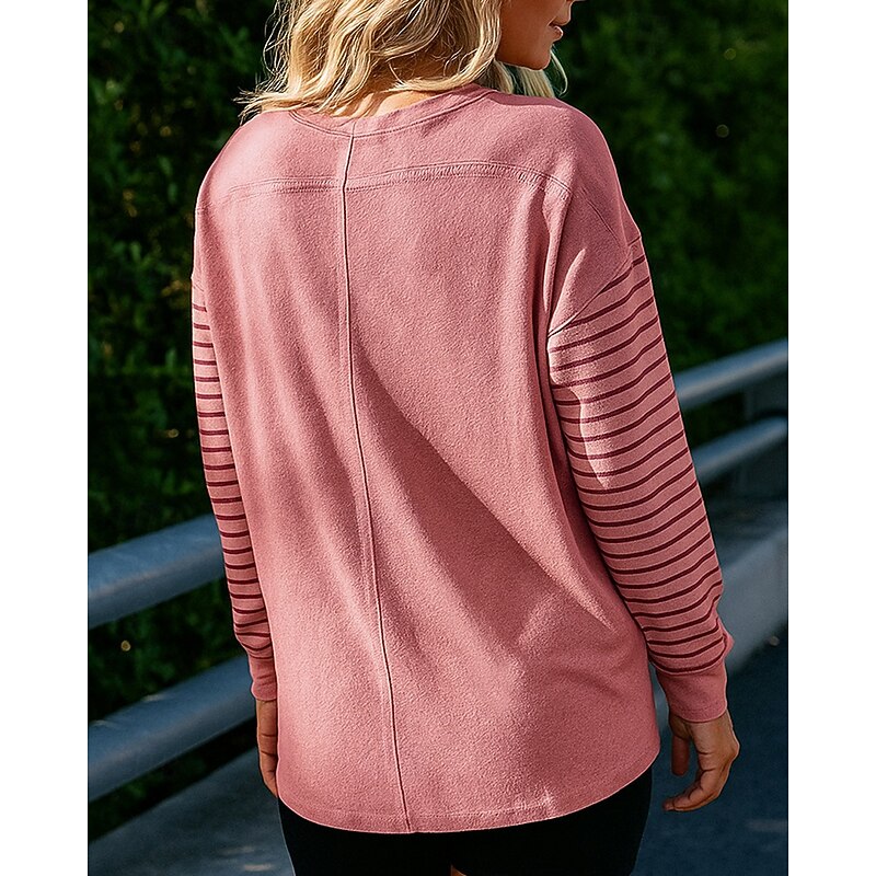 Women's Pullover Sweatshirt Casual Tops Colorblocking Long Sleeve Top Athleisure Fall Patchwork Lightweight Workout Outdoor Training Sportswear Activewear Yellow Pink Blue2