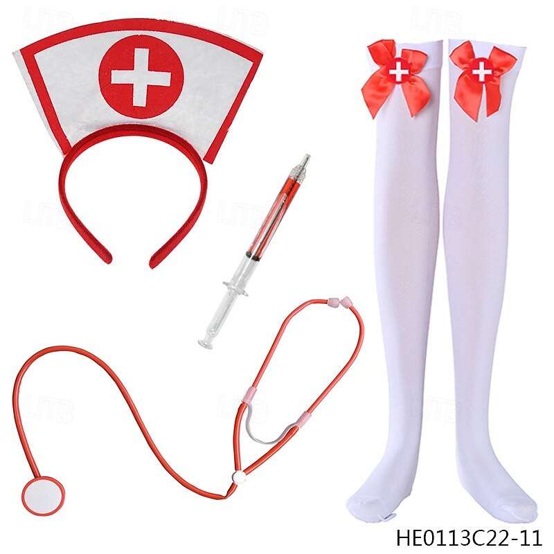 Nurse Halloween Accessories Set Sexy Costume Adults' Women's Halloween Carnival Performance Party Easy Halloween Costumes Dress Up