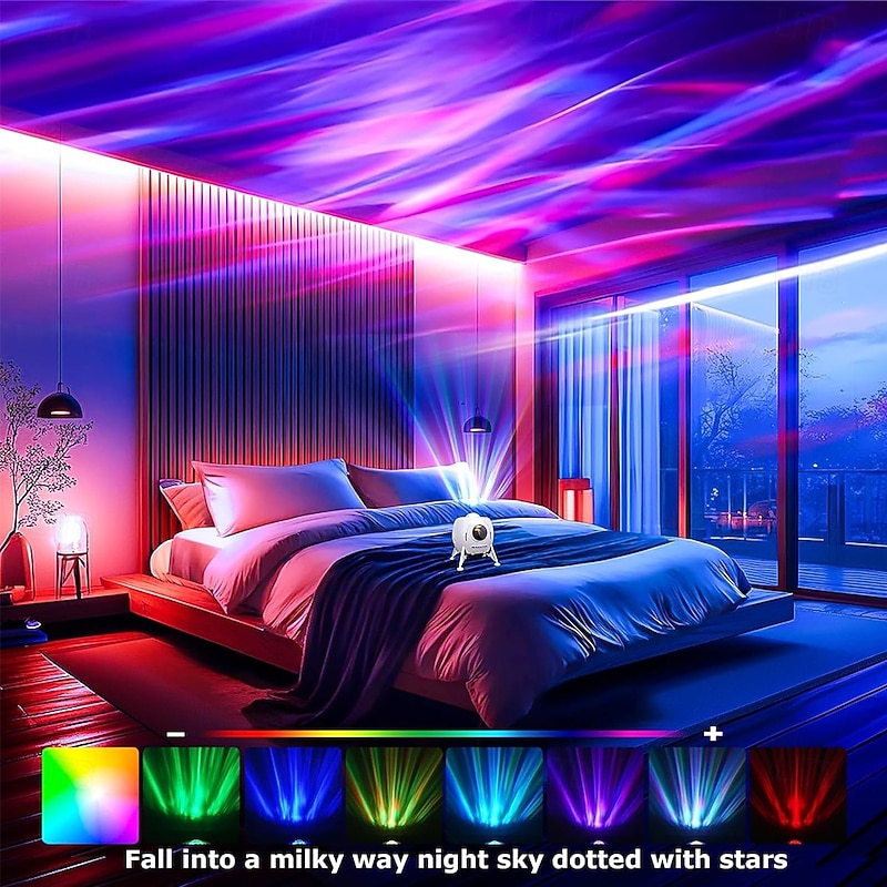 Astronaut Galaxy Projector for Bedroom Space Lander Night Light for Kids Ceiling Projector Northern Lights Projector with Timer White Noise and Music Speaker Christmas Gifts for Room Decoration2