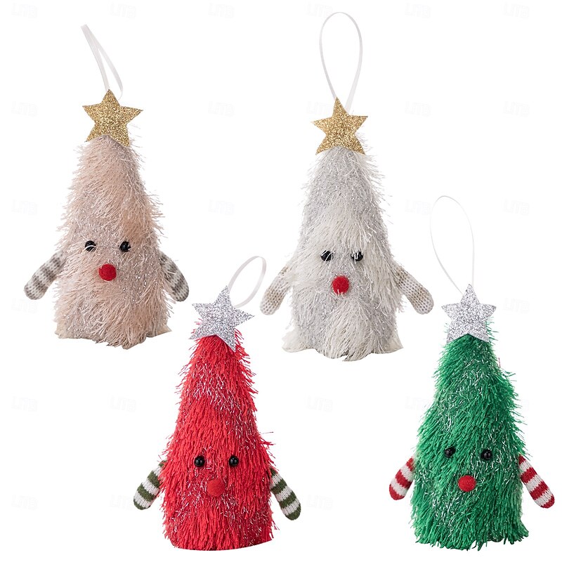 Christmas Plush Tree LED Decoration, Creative Light-Up Hanging Decoration, Mini Tree Doll with Lights, Holiday Decor3
